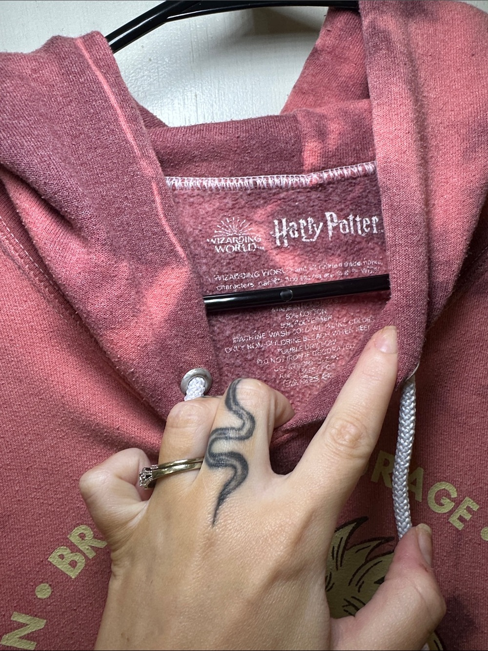 Gryffindor Tie-Dye Hoodie - Red - Men’s Women’s - Picture 2 of 4